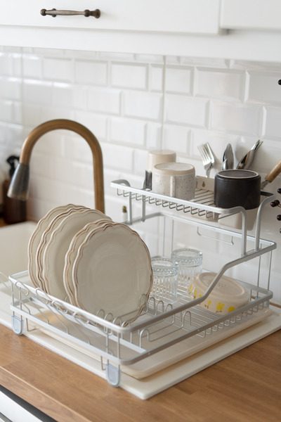 Dekorzdükkan BULL-005 Alüminyum İki Katlı Bulaşıklık (Paslanmaz)