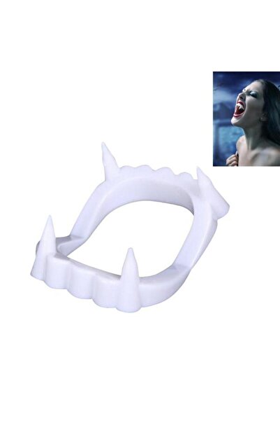 ForWhat Dinți artificiali albi cu dublu creșă pentru costum de vampir pentru ...