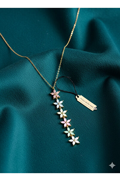 MEEB BİJUTERY ÇİÇEK Y KOLYE RENKLİ 316L