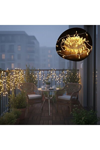 Go İthalat Günışığı Renk 5 Farklı Işık Modlu 10 Metre Eklemeli Dekor Boncuk M...