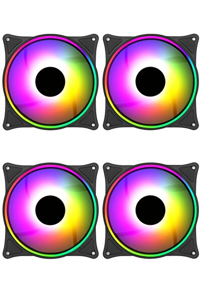 GABBLE 4 ADET GAB-G-120 12V 12CM*12CM Rgb Molex Sessiz Kasa Fan Seti