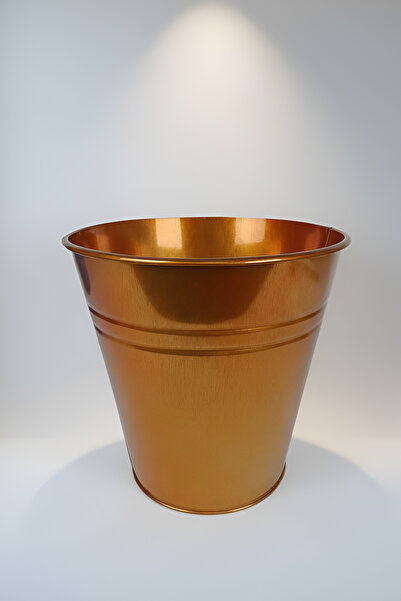 Desen Dekorasyon Konik Metal Saksı & Vazo - 23 cm Dekoratif Çok Amaçlı Renkli Çiçeklik (23x23/16 cm)