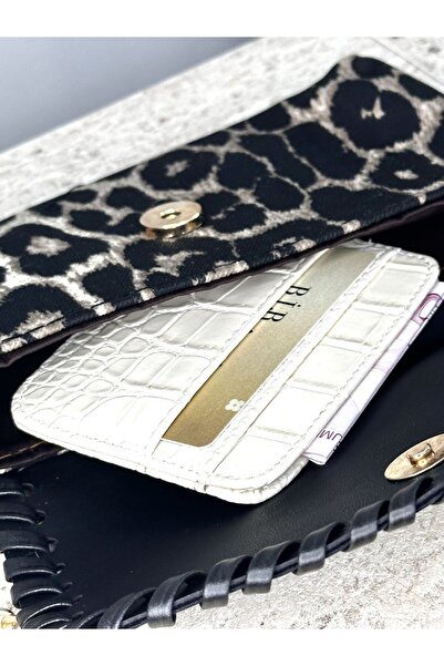 MODA Dokulu Suni Deri, Krem Kartlık - Kağıt Para Bölmeli Unisex Kartlık