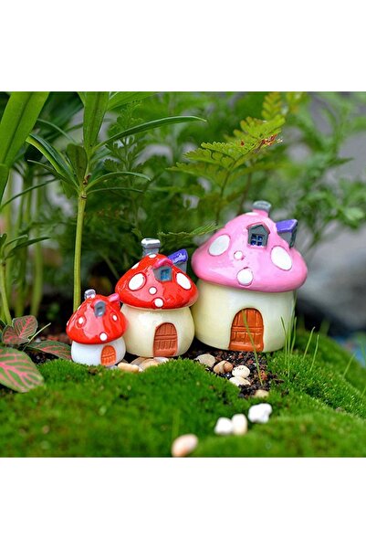 morlalem m 3 Adet Şirinler Mantar Ev Seti, 3 Boy Silikon Kalıp K-254 K-255 K-...