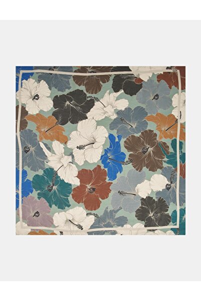 KYR وشاح فيسكوز منقوش بالزنبق بالنعناع