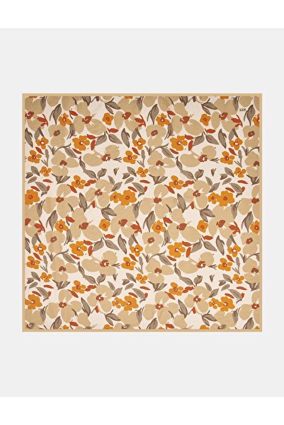 KYR Шал от вискоза с флорални мотиви, бежов