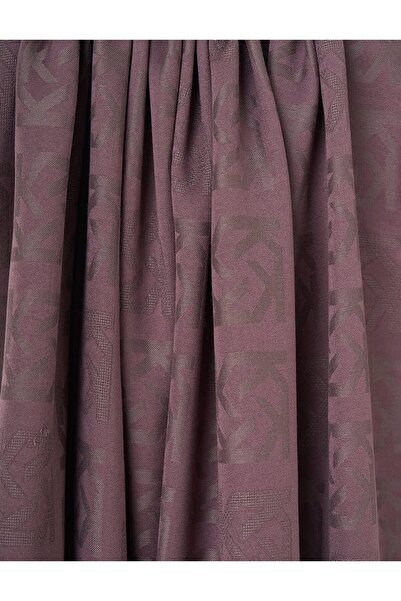 Kayra Logo Detailed Viscose Shawl Dark Brown