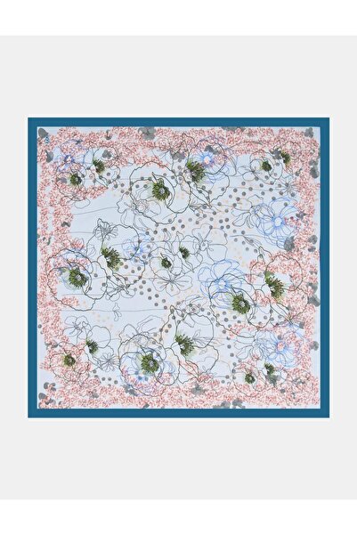 KYR Eșarfă din viscoză cu model karma albastru