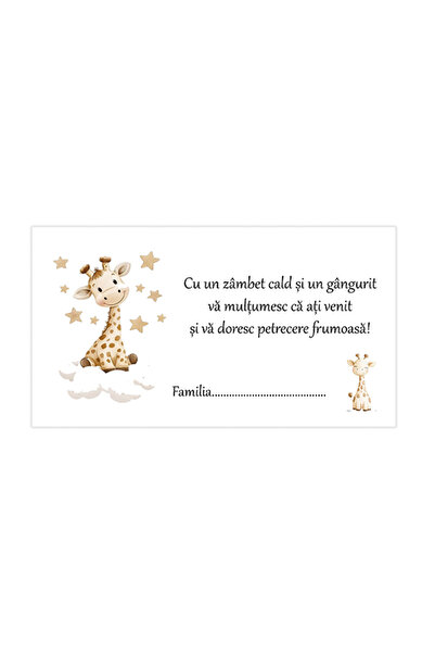 OEM Plic Bani Botez Girafă - set 50 buc