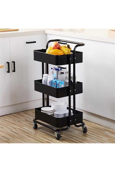 DEC56 عربة تخزين بعجلات من 3 طبقات