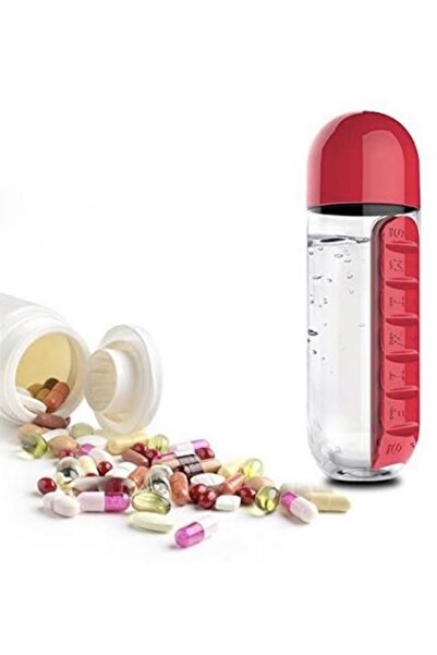 AbaTech 600 ml Water Bottle with 7-Day Medicine Storage Box and Compartment
