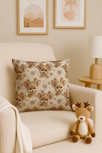 bufidik 3D бродерия с ефект на сладък елен, детска и бебешка възглавница с ра...