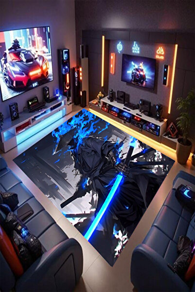 Reyhani SAMURAY Desenli Kaymaz Taban Makinede Yıkanabilir Gaming Oyuncu Gamer...