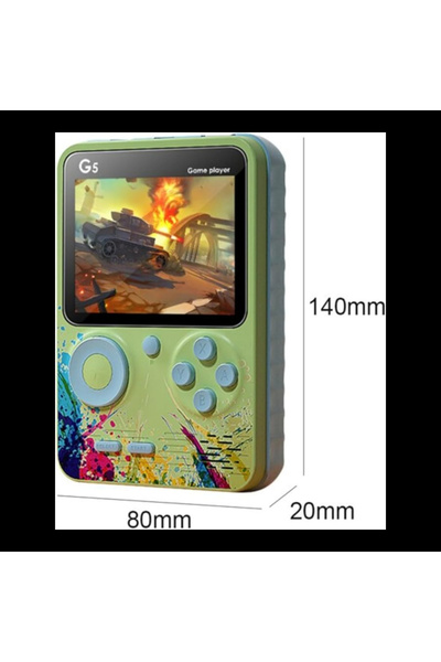 Generic G5 500 in 1 Retro Game Box, Handheld Classic Game PAD, For 1 Player. Green & Blue Color.