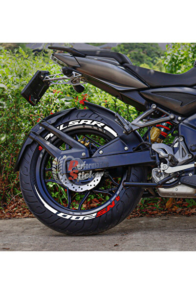 Performance Stickers Motosiklet Pulsar NS200 + Şerit Lastik Sticker Set 15-19inç Uyumlu Lastik Yazısı Dekor Lastik Stiker