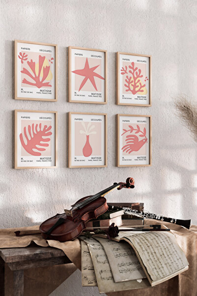 Artiera Set de picturi de perete cu rame din lemn premium din 6 piese Matisse...