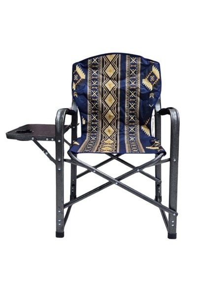 smart home Folding Camping chair with armrest and side table, outdoor chair a...