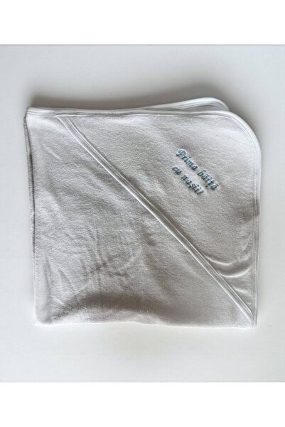 Botez Prosop cu capison alb – blue “Prima baita cu nasii”, 75×75 cm, PB0017