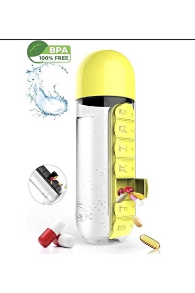 AbaTech 600 ml Water Bottle with 7-Day Medicine Storage Box and Compartment