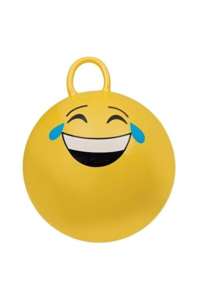 ANTBRO Minge de sărit Hop Hop 45 cm cu mâner – Model Emoji galben – Jucărie a...