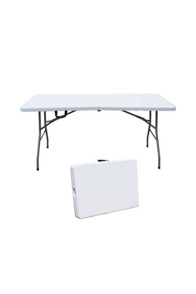 Selgot Foldable garden table, steel frame, 180 x 70 x 74, white