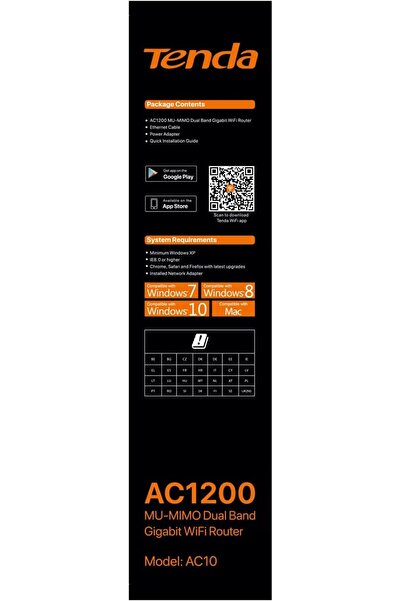 Tenda راوتر واي فاي AC1200-2.4 جيجاهرتز/5 جيجاهرتز ثنائي النطاق جيجابت إنترنت لاسلكي، 1000 ميجابت في الثانية WAN/LAN Po