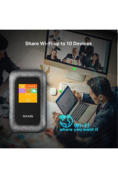 Tenda نقطة اتصال محمولة 4G، جهاز MiFi 4G LTE Cat4 150Mbps، جهاز توجيه 4G، يدعم الشحن عبر واجهة USB|