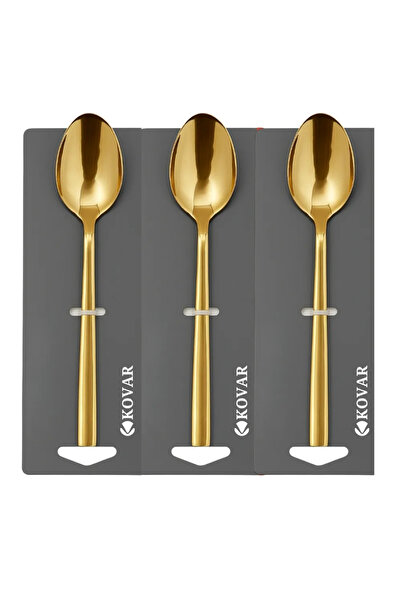 Kovar مجموعة ملاعق مائدة من الفولاذ المقاوم للصدأ مطلية بالكهرباء باللون الذه...
