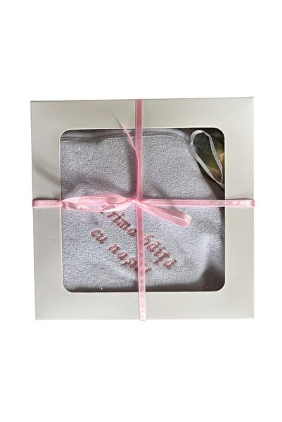 Botez Prosop cu capison alb –roz “Prima baita cu nasii”, cu saculet mirodenii...