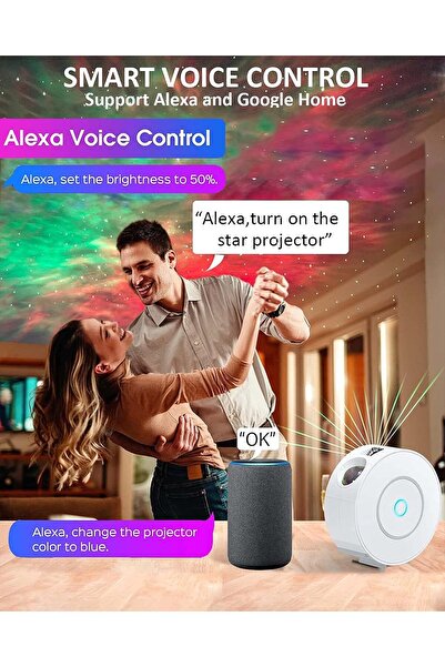 Fipka Nineaccy Star Projector, LED Galaxy Projector Light with APP Control, 16 Colors RGB Dimming Nebula N