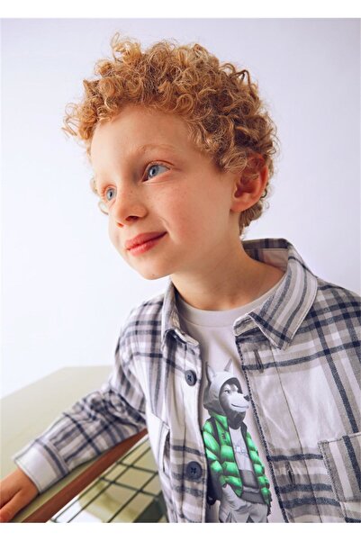 MAYORAL Boy's Plaid Shirt Gray 4123