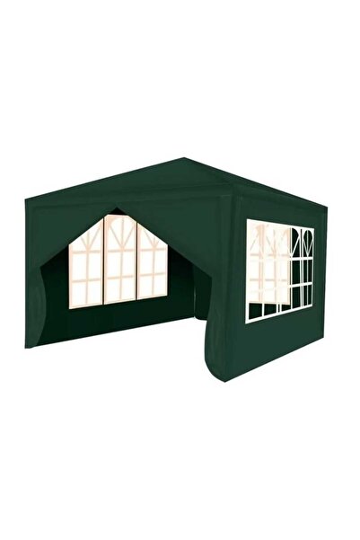 Selgot Garden Pavilion, 3x3x2.5 m, with 4 side walls, dark green