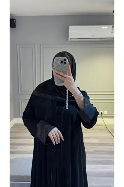 myshaden Abaya Cloak Made of Royal Korean Fabric with Patterned Chiffon