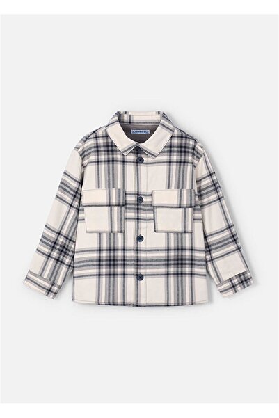 MAYORAL Cămașă în carouri pentru băiat, gri 4123
