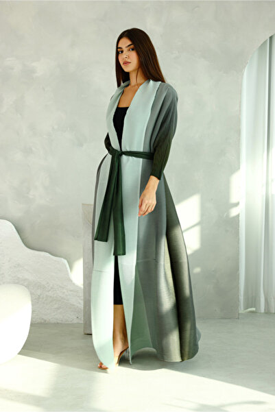 IKKXA Elegant Green Grades Colored Mid Belt Abaya