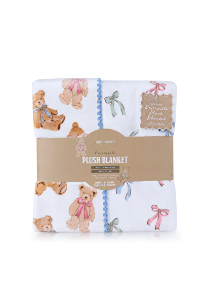 Bee Home Teddy Bear Double Faced | Single Fur Blanket