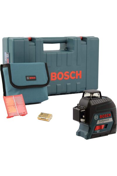 Bosch Professional Laser Level (Red Laser, 30m Range, 4 AA Batteries, Carry Case, GLL 3-80)