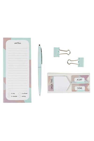 ANTBRO Set Birou ANTBRO® 7 Piese – Caiet, Pix, Cleme, Notițe, Autocolante, Se...