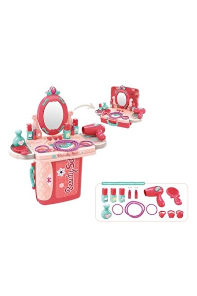 ANTBRO 3in1 Beauty Suitcase with Jewelry and Accessories, Pink/Sea Green, 26x...