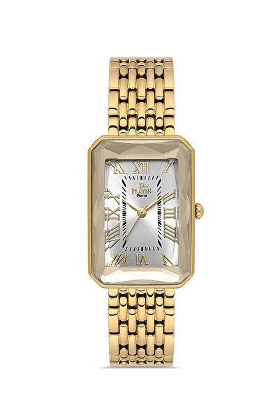 Platin Pierre ساعة يد نسائية مربعة الشكل بأرقام رومانية HDS-PL-1076LA-B1