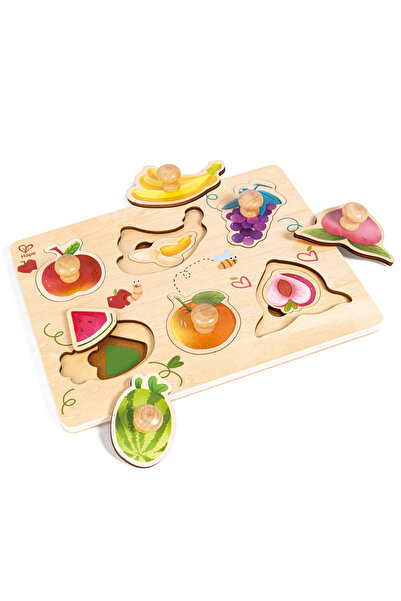 Hape Puzzle din lemn in straturi - Fructe, copii varsta 2 ani+