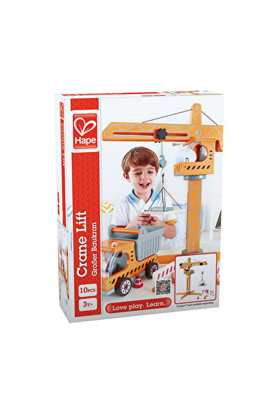 Hape Wooden toy for children - Elevator with crane, children age 3 years+, 6 years+