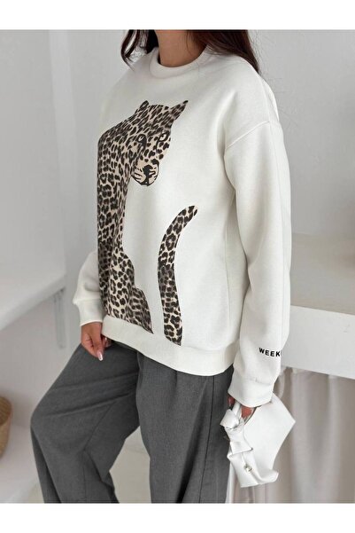 Noa Noa Μακρυμάνικο φούτερ με λεοπάρ στάμπα