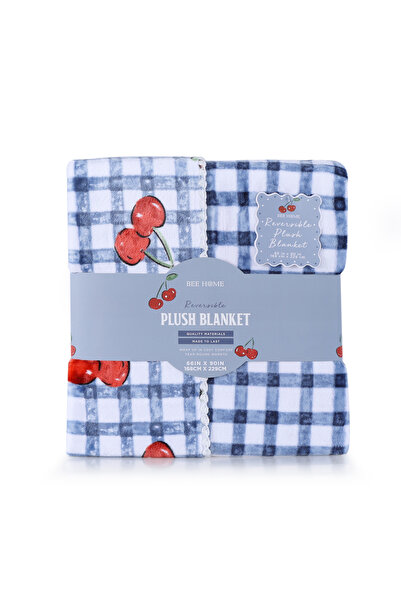 Bee Home Cherry Chic Double-Sided | Single Faux Fur Blanket