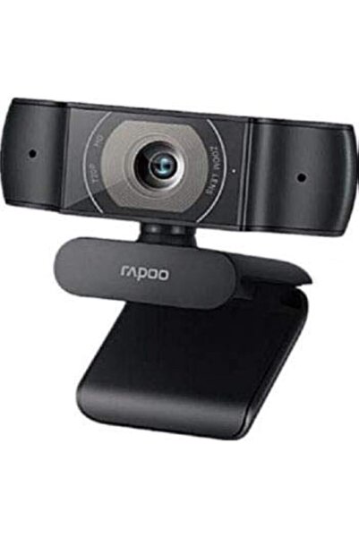 Rapoo C200 720P/30FPS HD USB Webcam - Dual Noise Reduction Mic - 100 Wide-angle Lens - Black