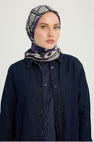 Schaless Stema Cavalerilor - Violet - Eșarfă din Viscoză cu Motiv Vierra - 90...