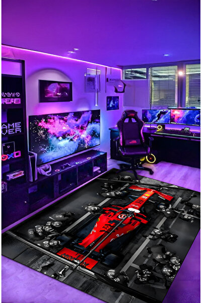 Decorative Anti-Slip FORMULA Gamer Washable Rug