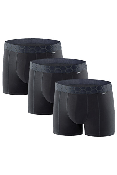 uniconf Σετ 3 ανδρικών μποξεράκια BB116SETRNEG από βαμβάκι με λύκρα