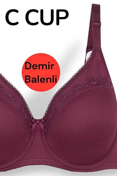 AYSEMİN TEKSTİL Σουτιέν μεγάλου μεγέθους, μοντέλο με σύρμα χωρίς επένδυση, κύπελλο C
