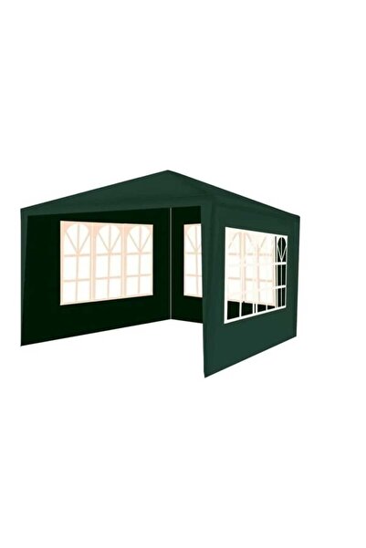 Selgot Garden Pavilion, 3 x 3 x 2.5 m, with 3 side walls, dark green